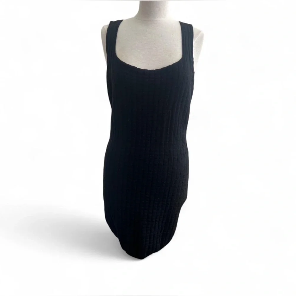 FREE PEOPLE BEACH | Black | SHORT N SWEET SWEATER MINI DRESS size Large - Picture 3 of 4